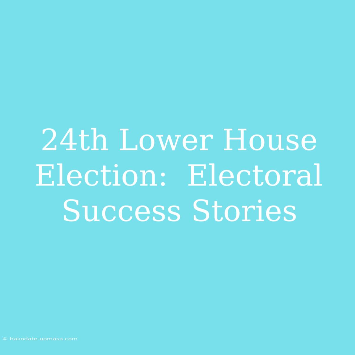 24th Lower House Election:  Electoral Success Stories