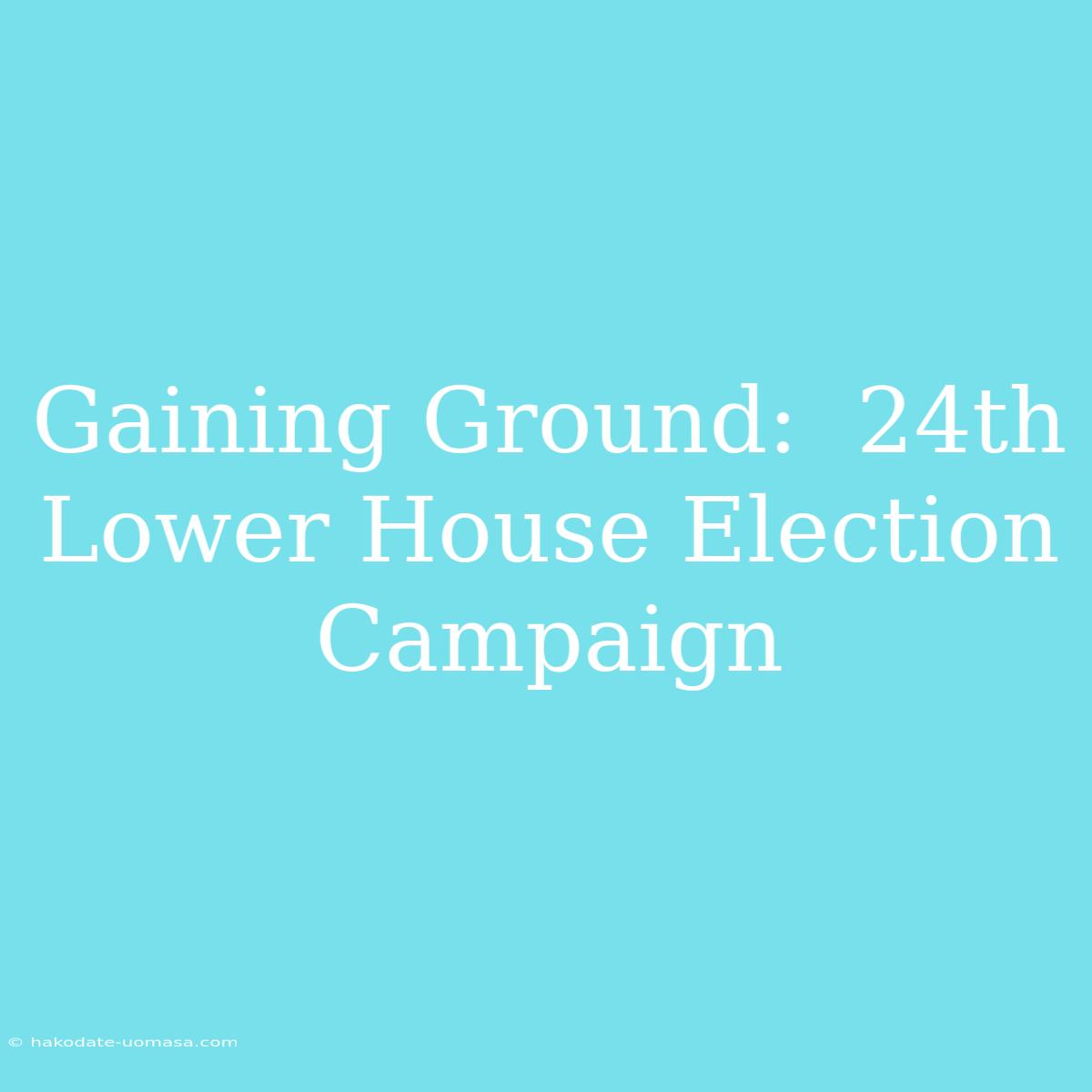 Gaining Ground:  24th Lower House Election Campaign