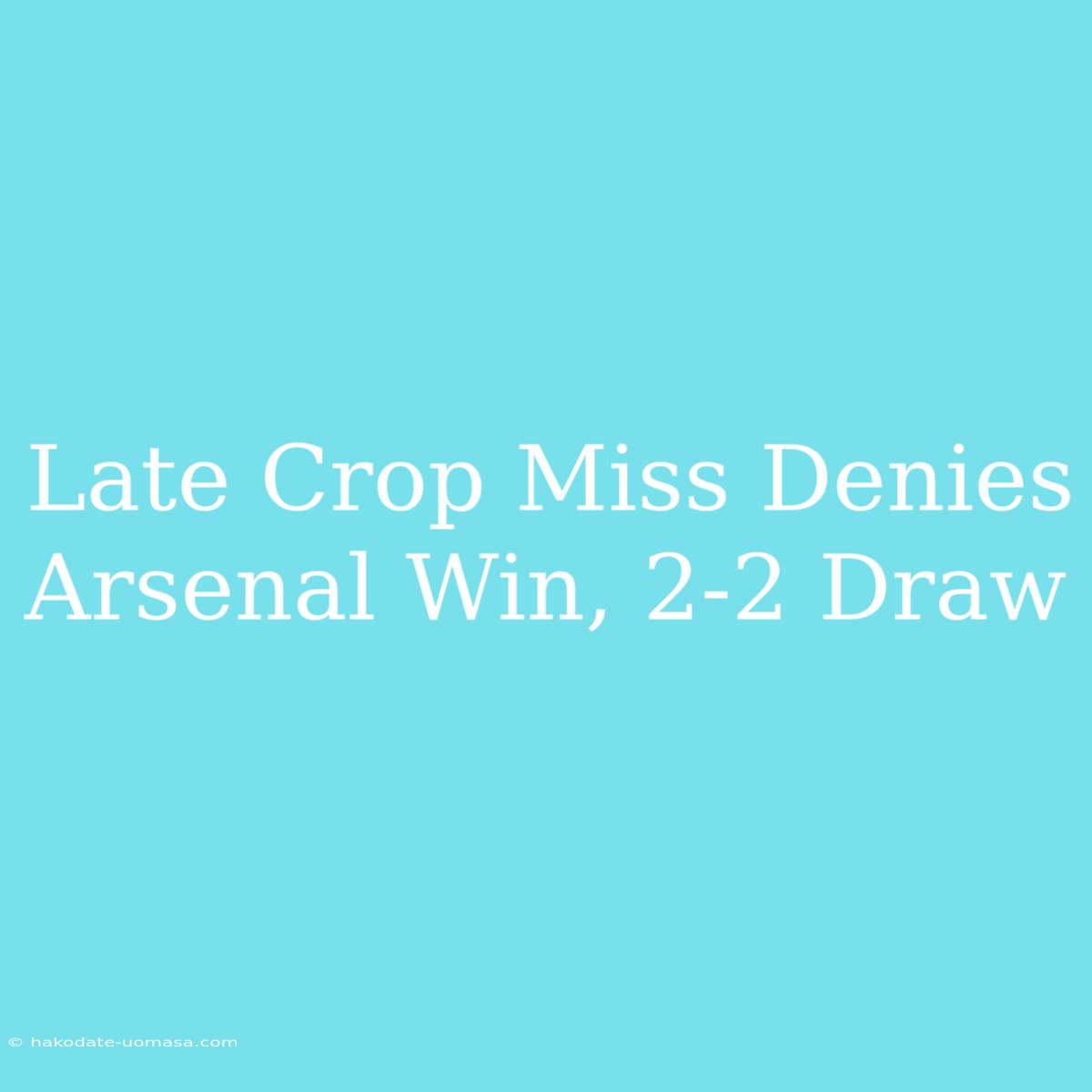 Late Crop Miss Denies Arsenal Win, 2-2 Draw