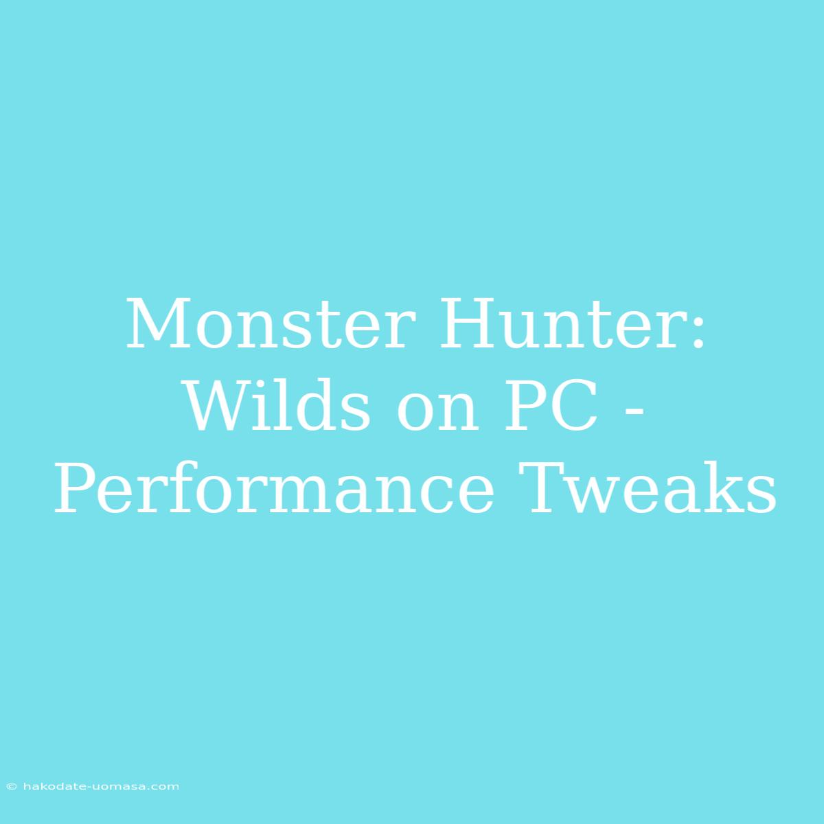 Monster Hunter: Wilds On PC - Performance Tweaks