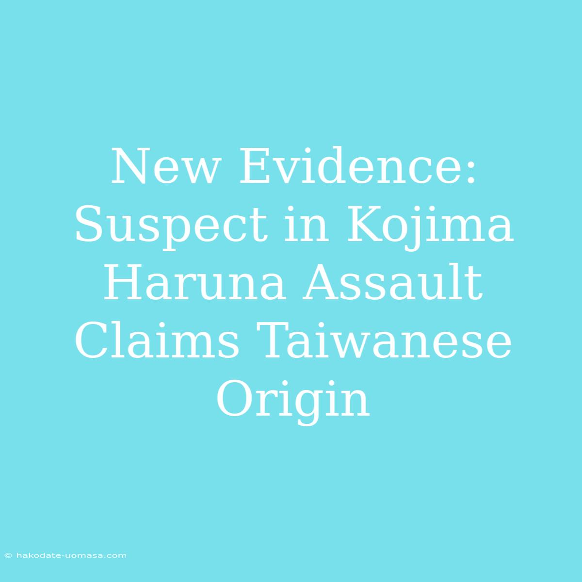 New Evidence: Suspect In Kojima Haruna Assault Claims Taiwanese Origin