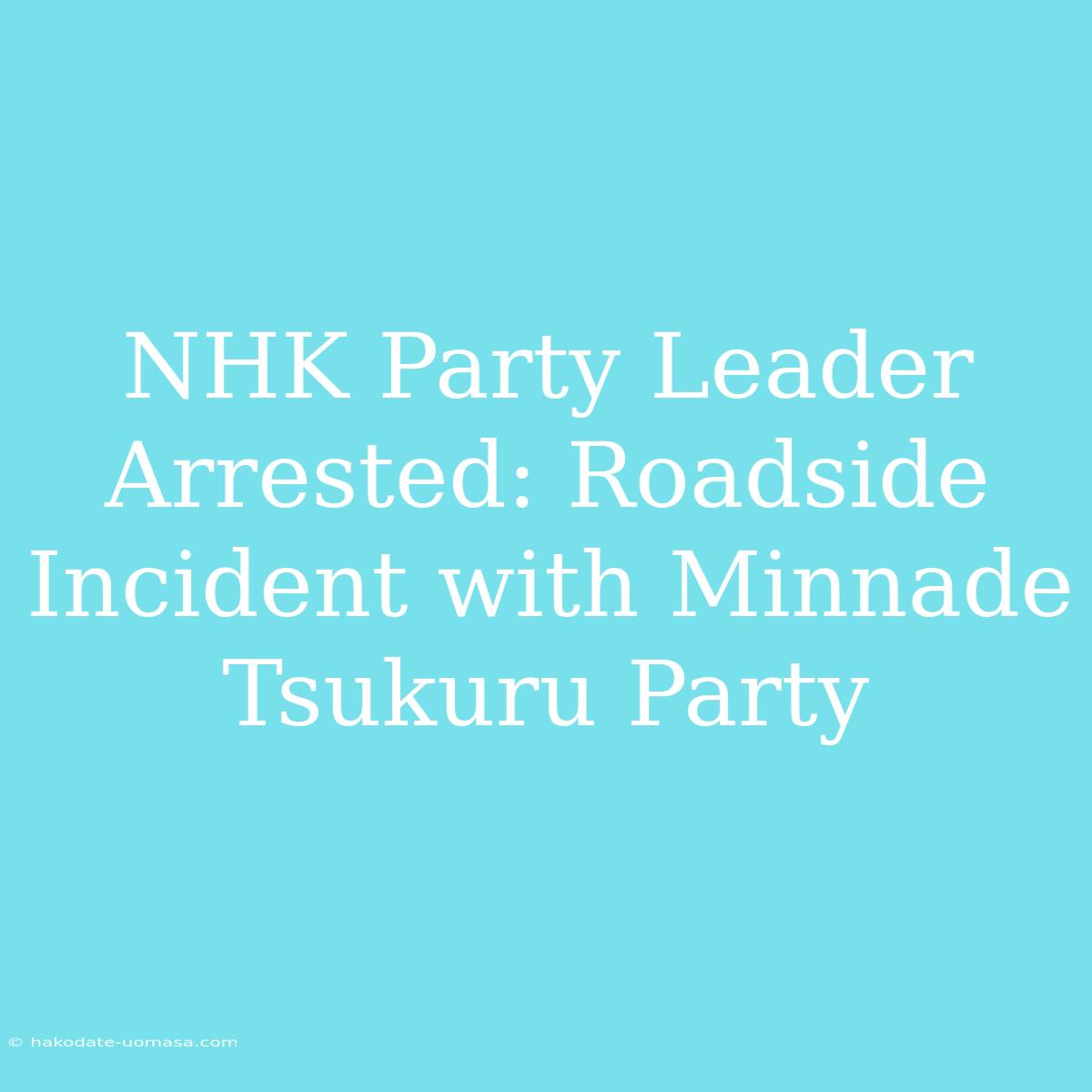 NHK Party Leader Arrested: Roadside Incident With Minnade Tsukuru Party 