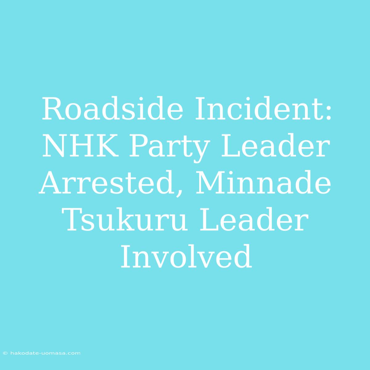 Roadside Incident: NHK Party Leader Arrested, Minnade Tsukuru Leader Involved