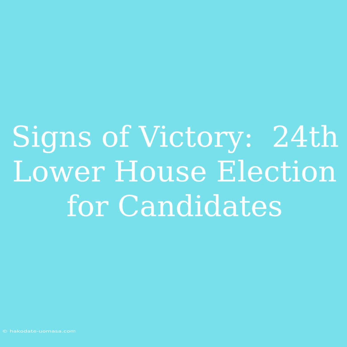 Signs Of Victory:  24th Lower House Election For Candidates